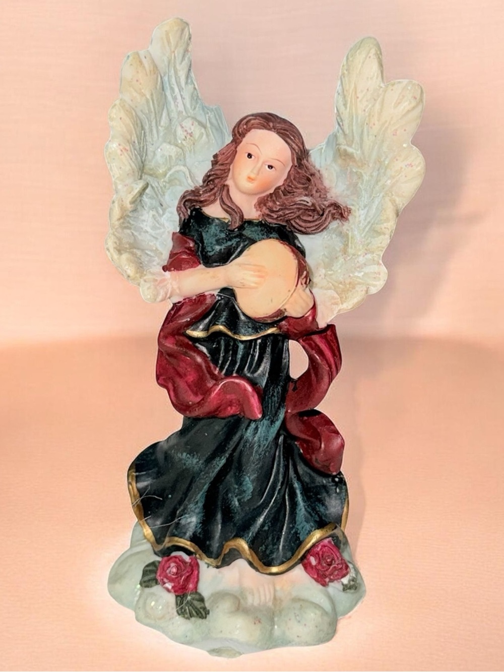 K’s Collection “Angelic Harmony” Angel Figurine Playing Harp Cherub Decor Statue
